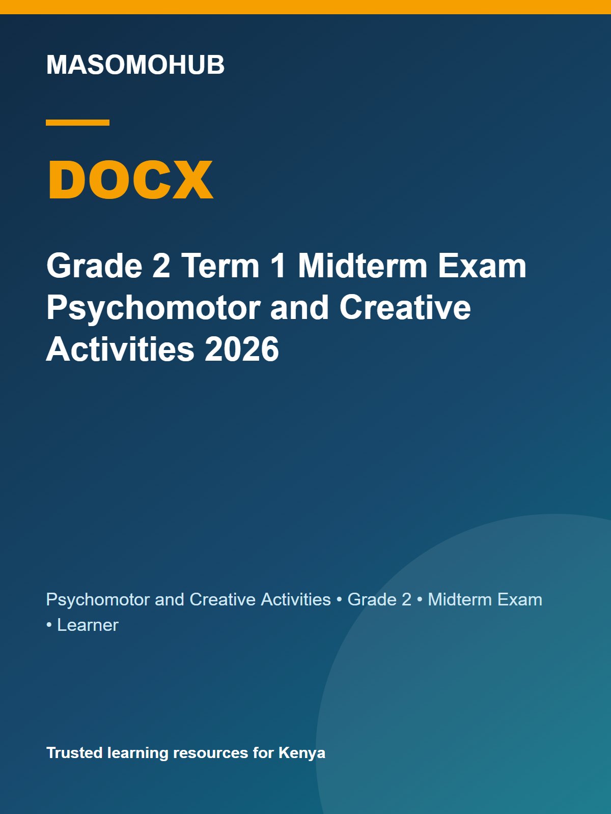 Thumbnail preview of Grade 2 Term 1 Midterm Exam Psychomotor and Creative Activities 2026