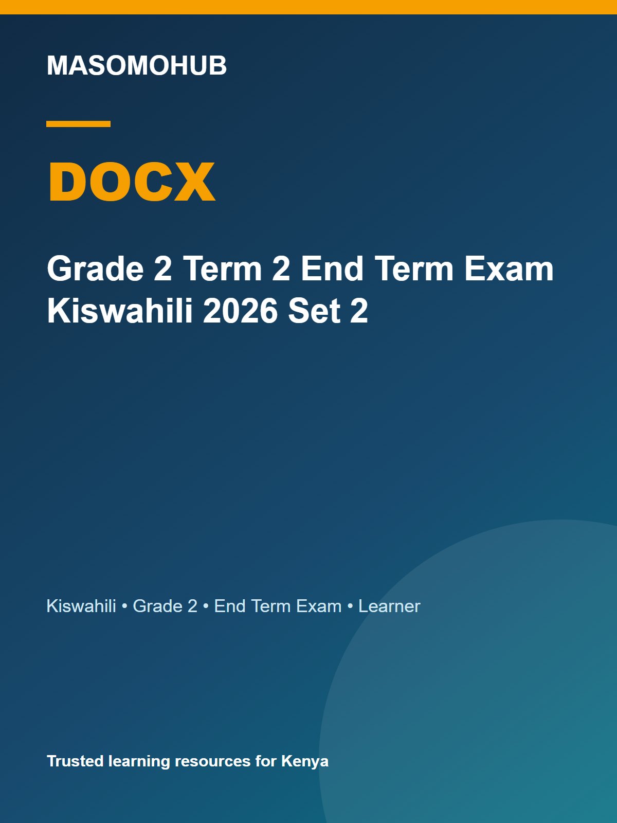 Thumbnail preview of Grade 2 Term 2 End Term Exam Kiswahili 2026 Set 2