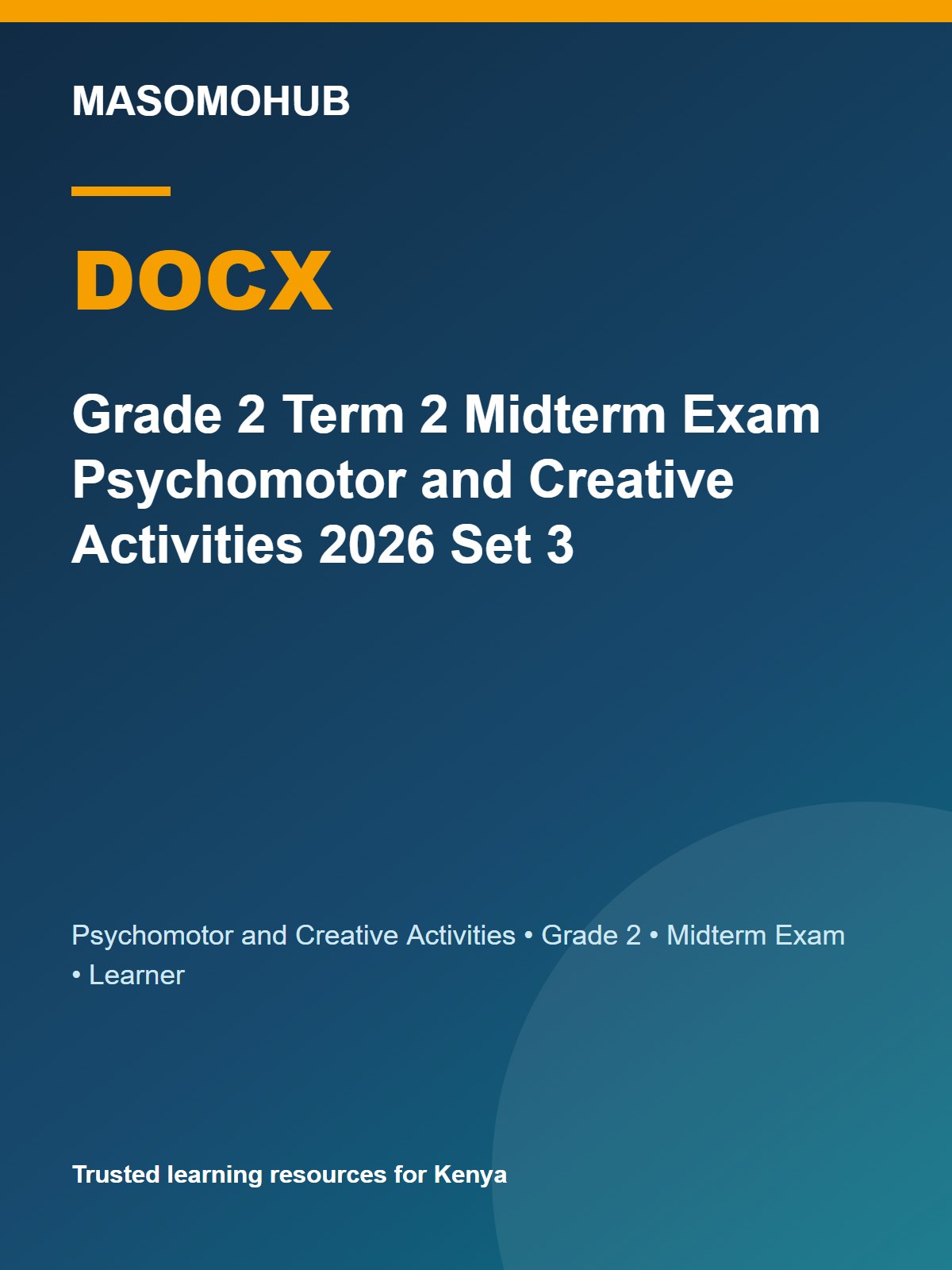 Thumbnail preview of Grade 2 Term 2 Midterm Exam Psychomotor and Creative Activities 2026 Set 3