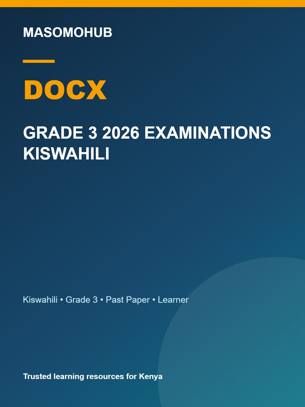 Thumbnail preview of GRADE 3 2026 EXAMINATIONS KISWAHILI