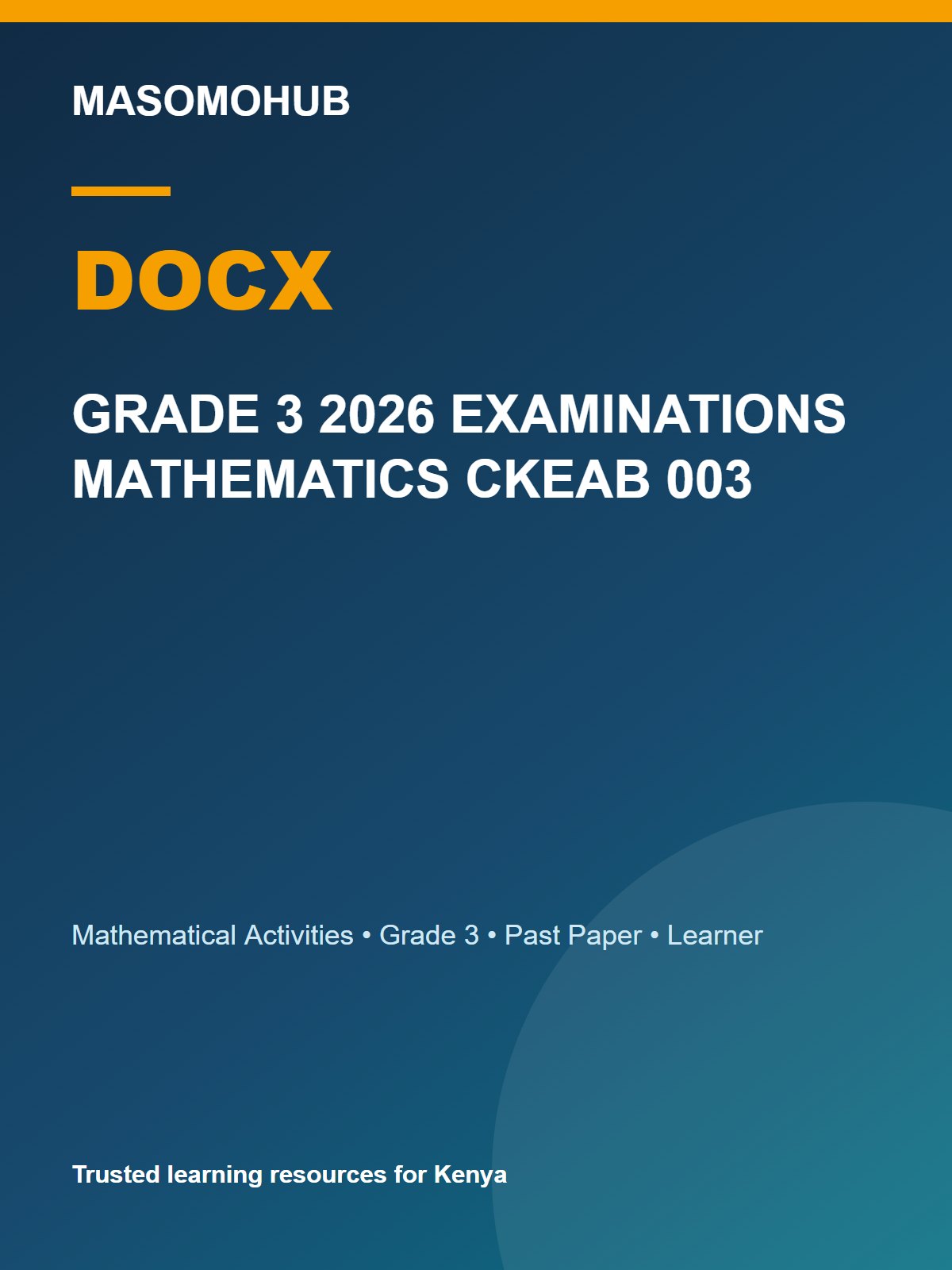 Thumbnail preview of GRADE 3 2026 EXAMINATIONS MATHEMATICS CKEAB 003