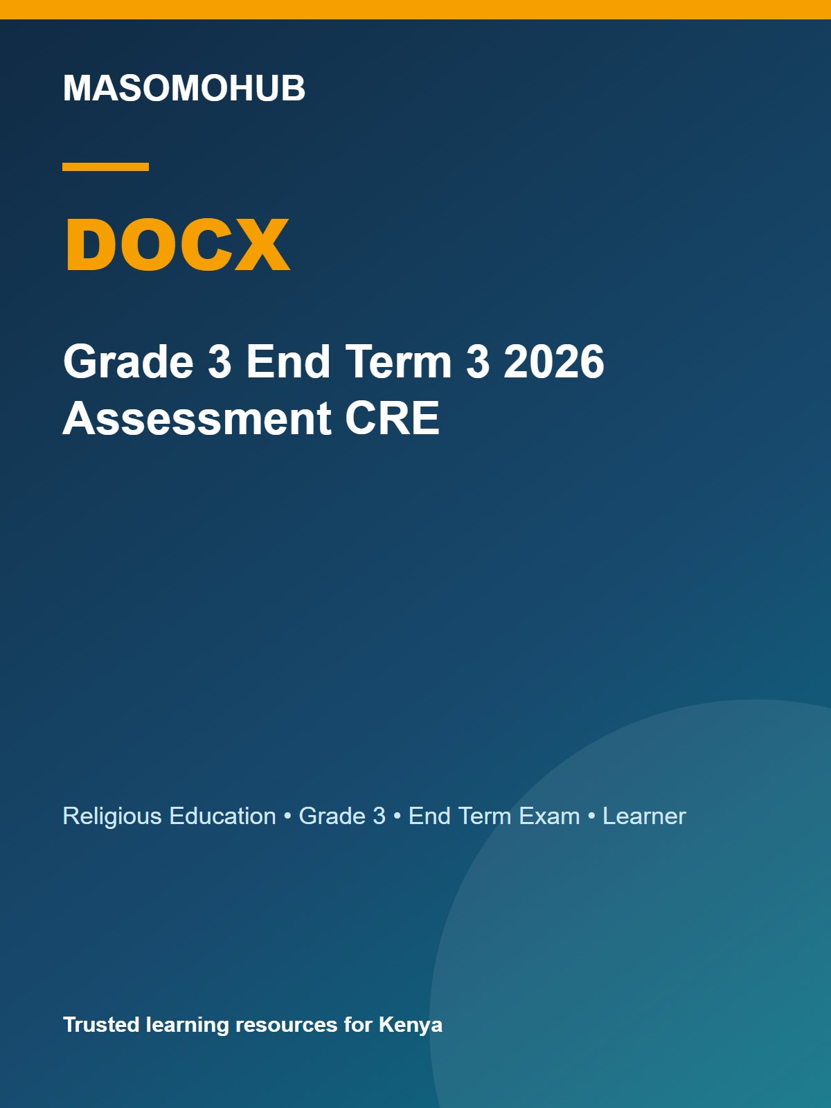 Thumbnail preview of Grade 3 End Term 3 2026 Assessment CRE