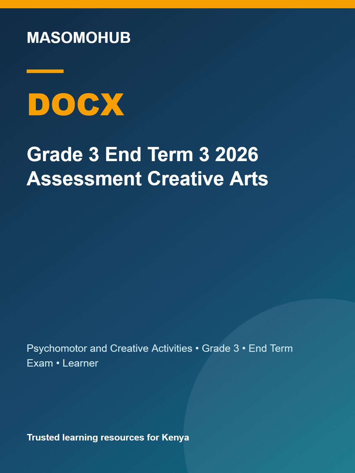 Thumbnail preview of Grade 3 End Term 3 2026 Assessment Creative Arts