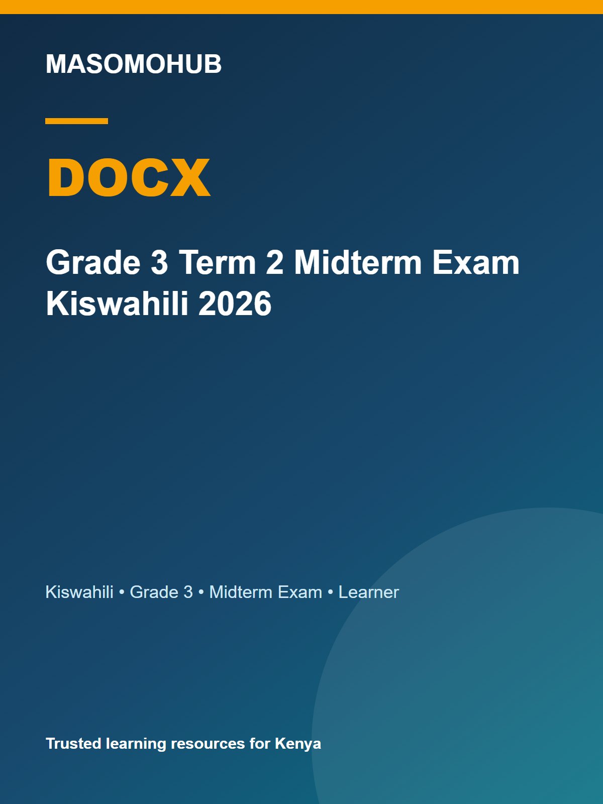 Thumbnail preview of Grade 3 Term 2 Midterm Exam Kiswahili 2026