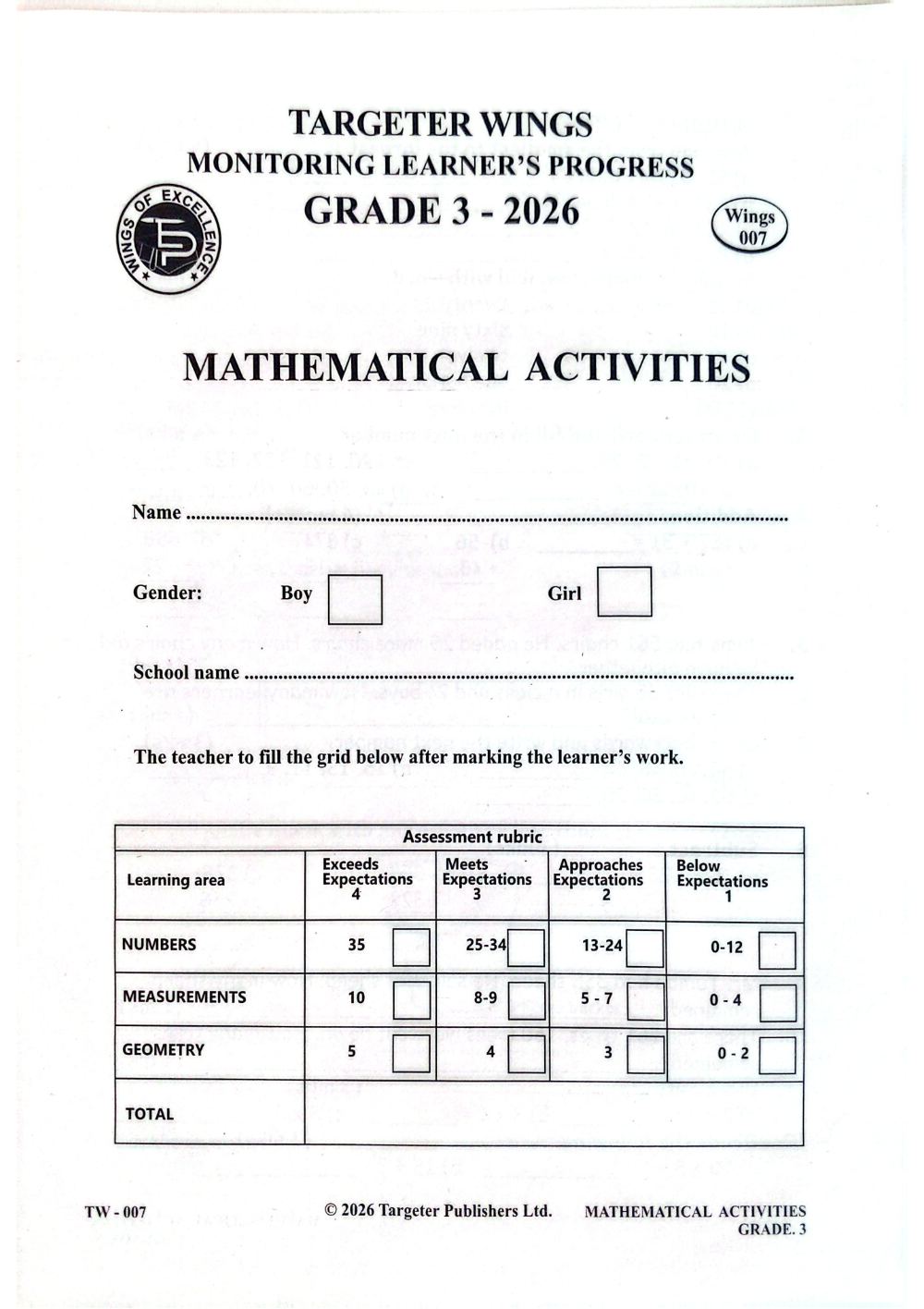 Thumbnail preview of Grade 3 Term 3 2026 Assessment Combined Set 3