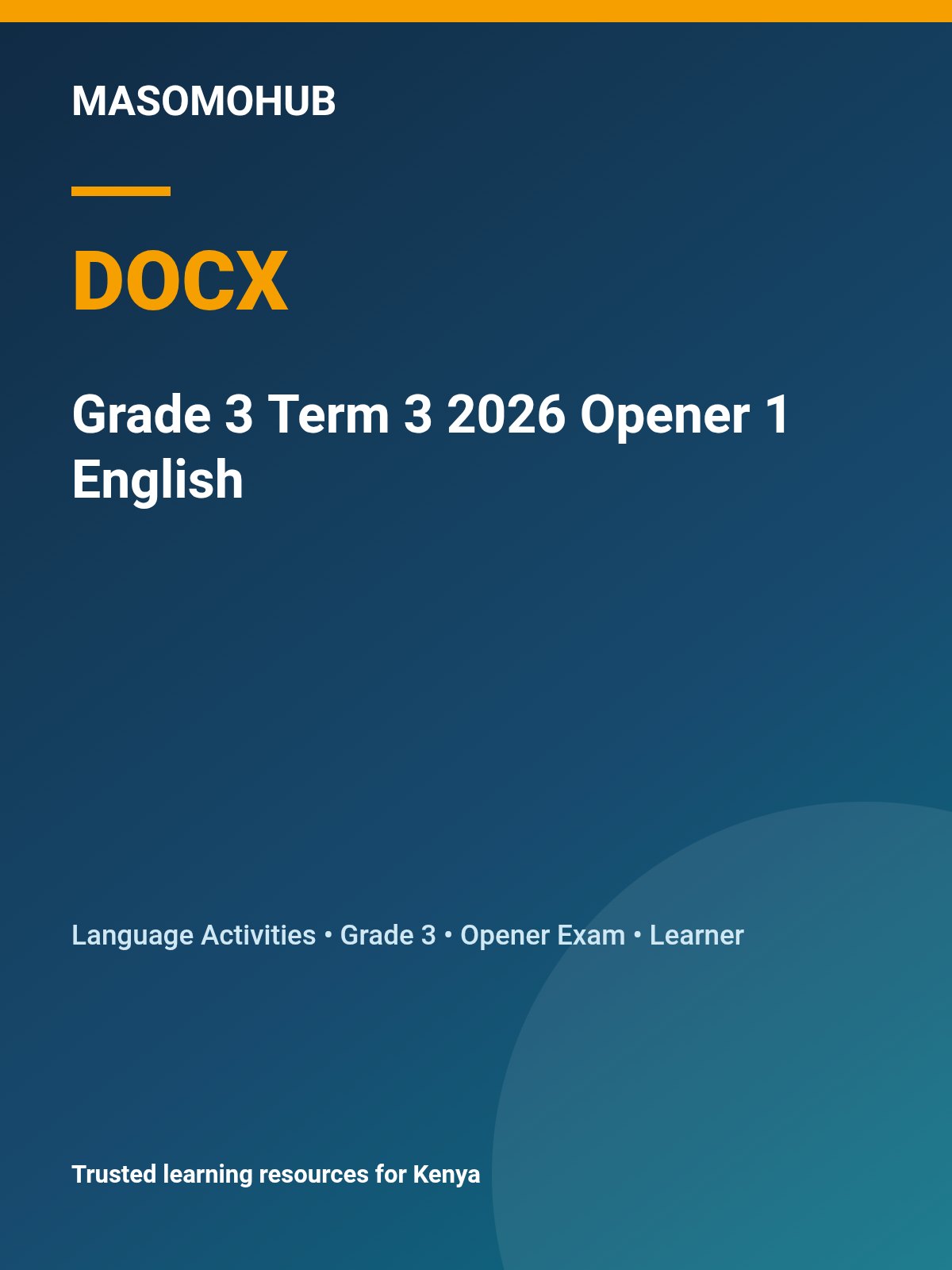 Thumbnail preview of Grade 3 Term 3 2026 Opener 1  English