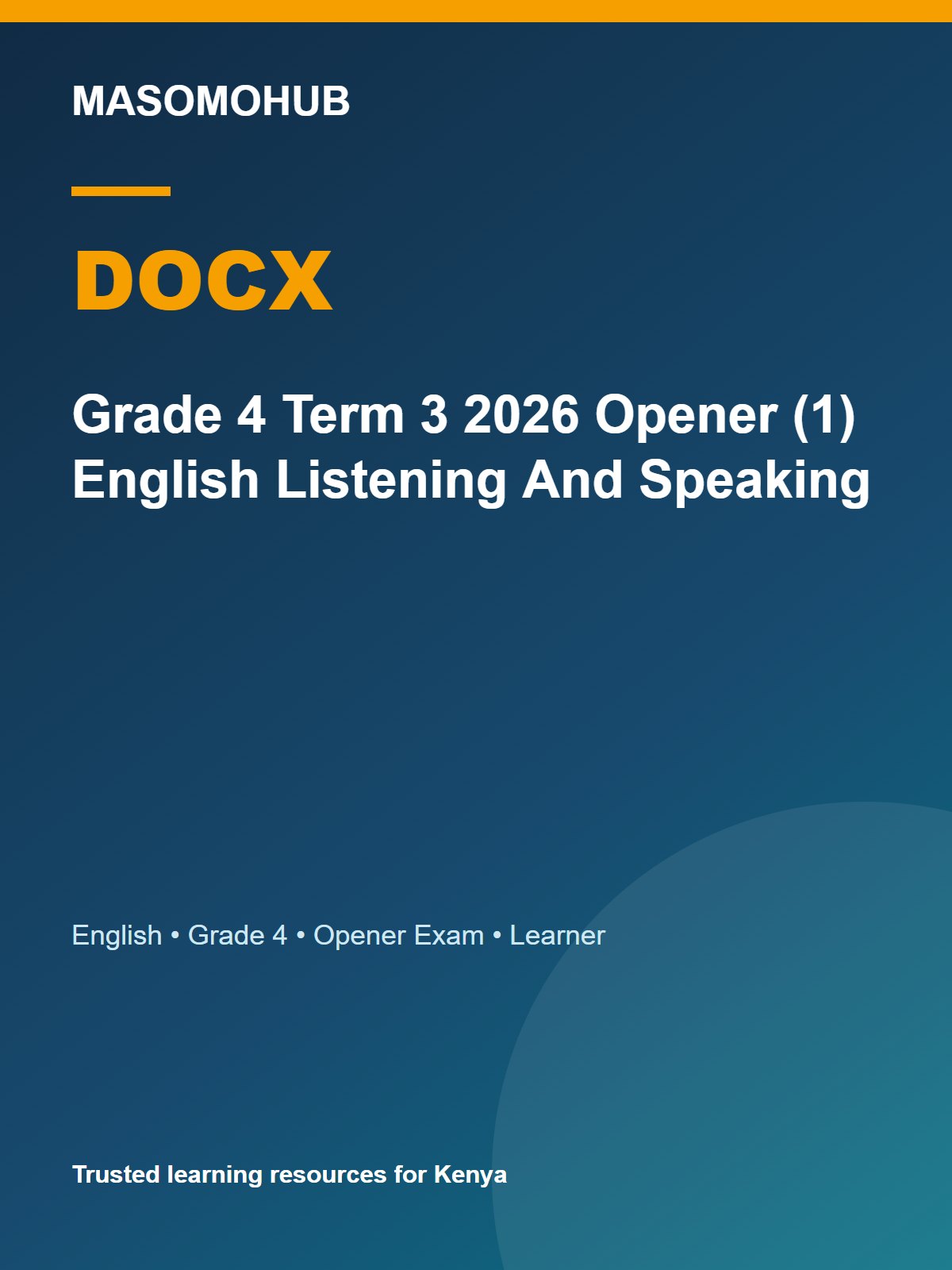 Thumbnail preview of Grade 4 Term 3 2026 Opener (1) English Listening And Speaking