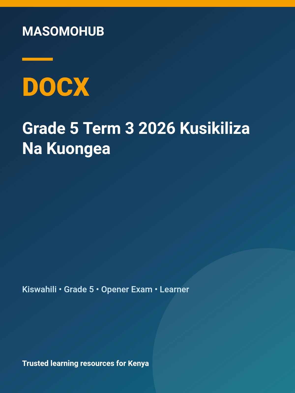 Thumbnail preview of Grade 5 Term 3 2026 Kusikiliza Na Kuongea