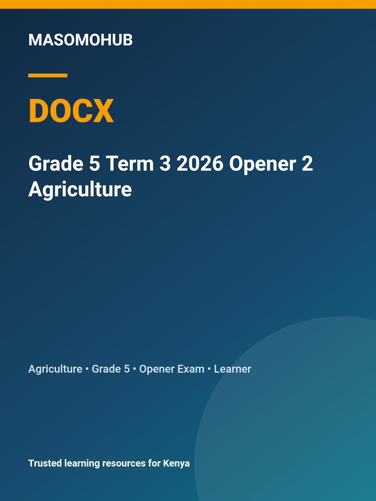Thumbnail preview of Grade 5 Term 3 2026 Opener 2 Agriculture