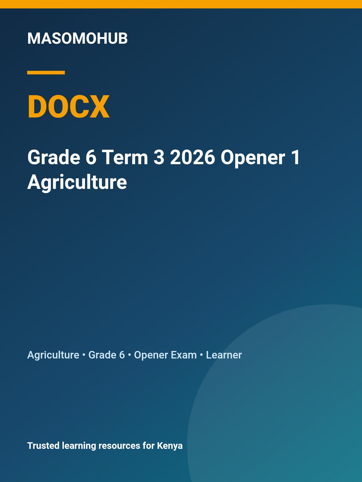 Thumbnail preview of Grade 6 Term 3 2026 Opener 1 Agriculture