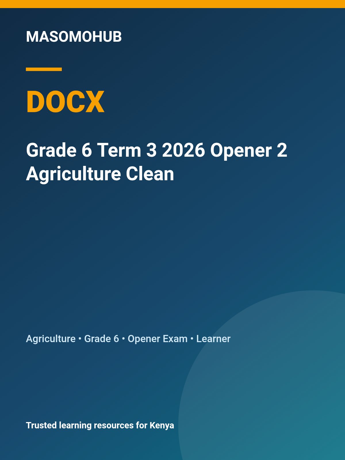Thumbnail preview of Grade 6 Term 3 2026 Opener 2 Agriculture Clean