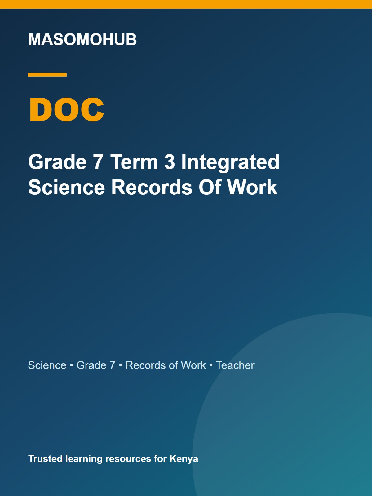 Thumbnail preview of Grade 7 Term 3 Integrated Science Records Of Work