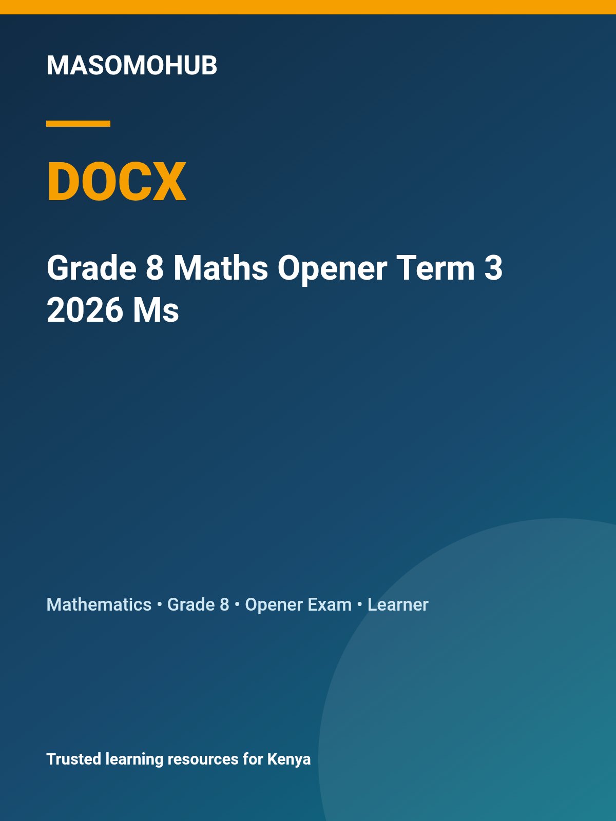 Thumbnail preview of Grade 8 Maths Opener Term 3 2026 Ms