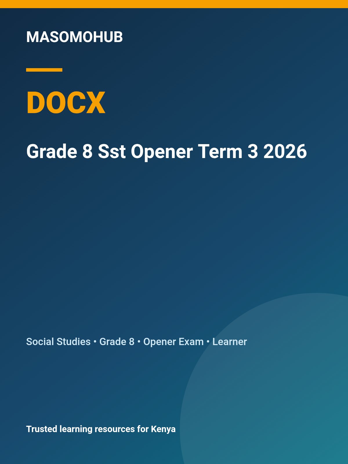 Thumbnail preview of Grade 8 Sst Opener Term 3 2026