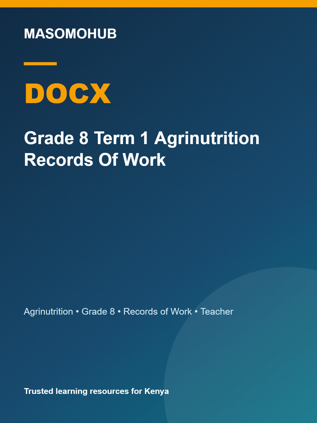 Thumbnail preview of Grade 8 Term 1 Agrinutrition Records Of Work