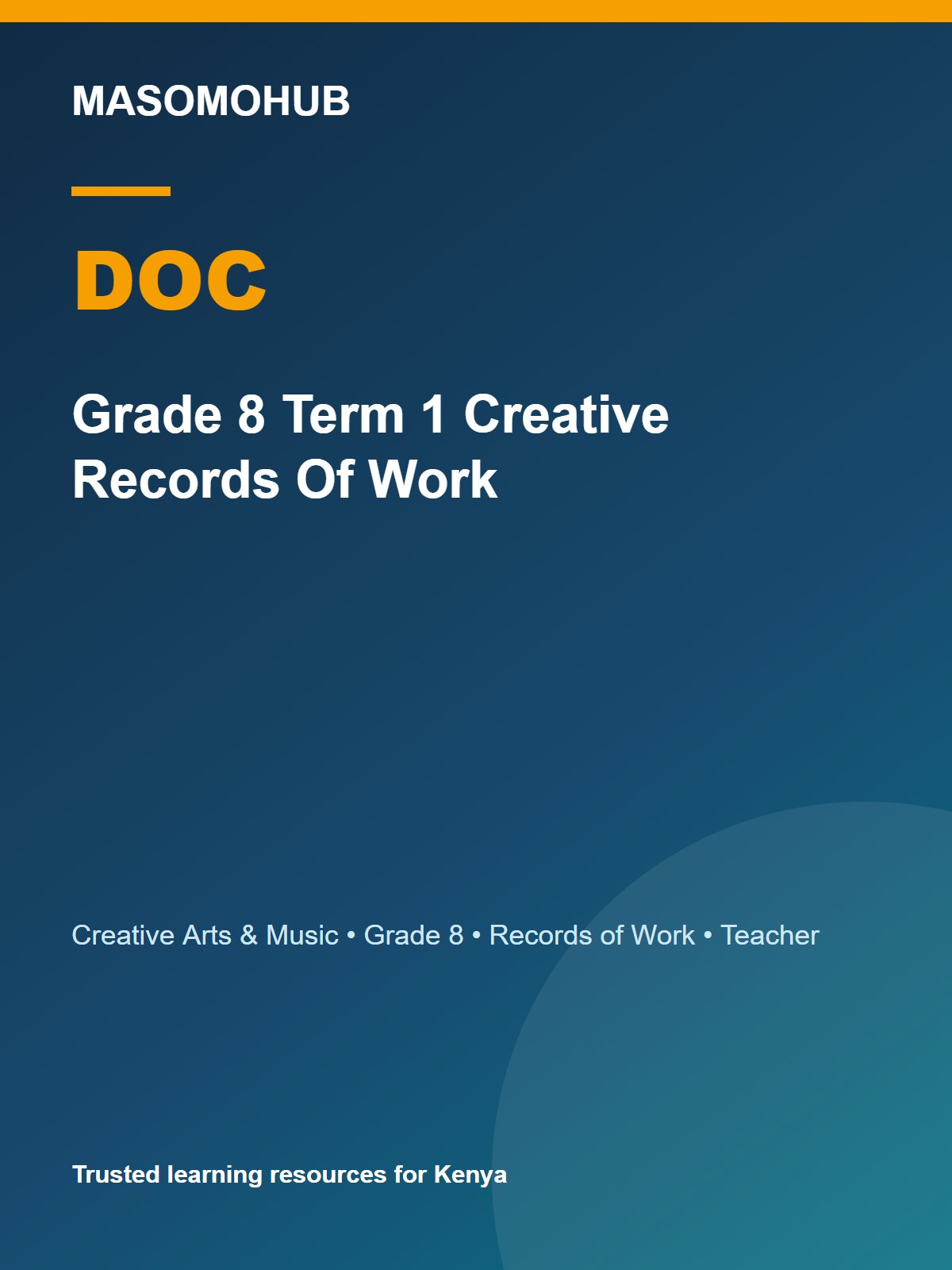 Thumbnail preview of Grade 8 Term 1 Creative Records Of Work