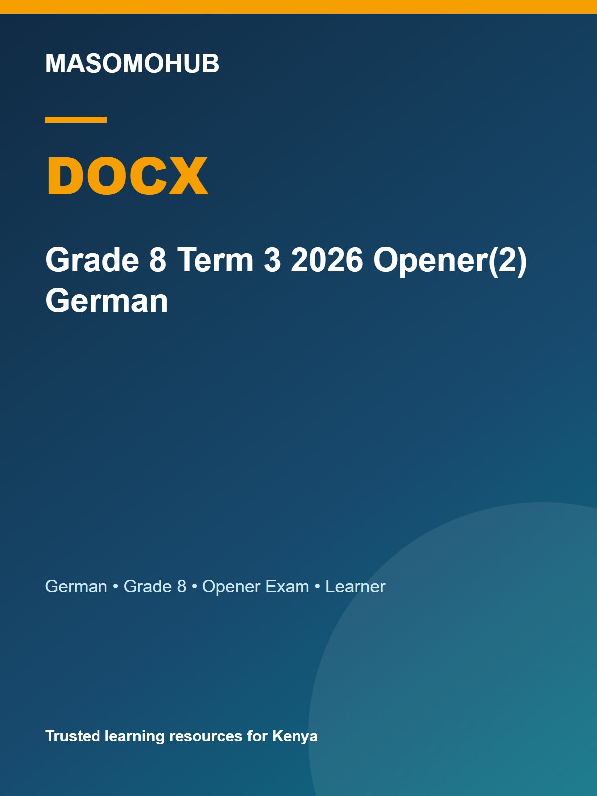 Thumbnail preview of Grade 8 Term 3 2026 Opener(2) German