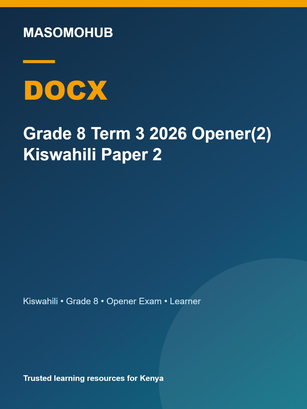 Thumbnail preview of Grade 8 Term 3 2026 Opener(2) Kiswahili Paper 2