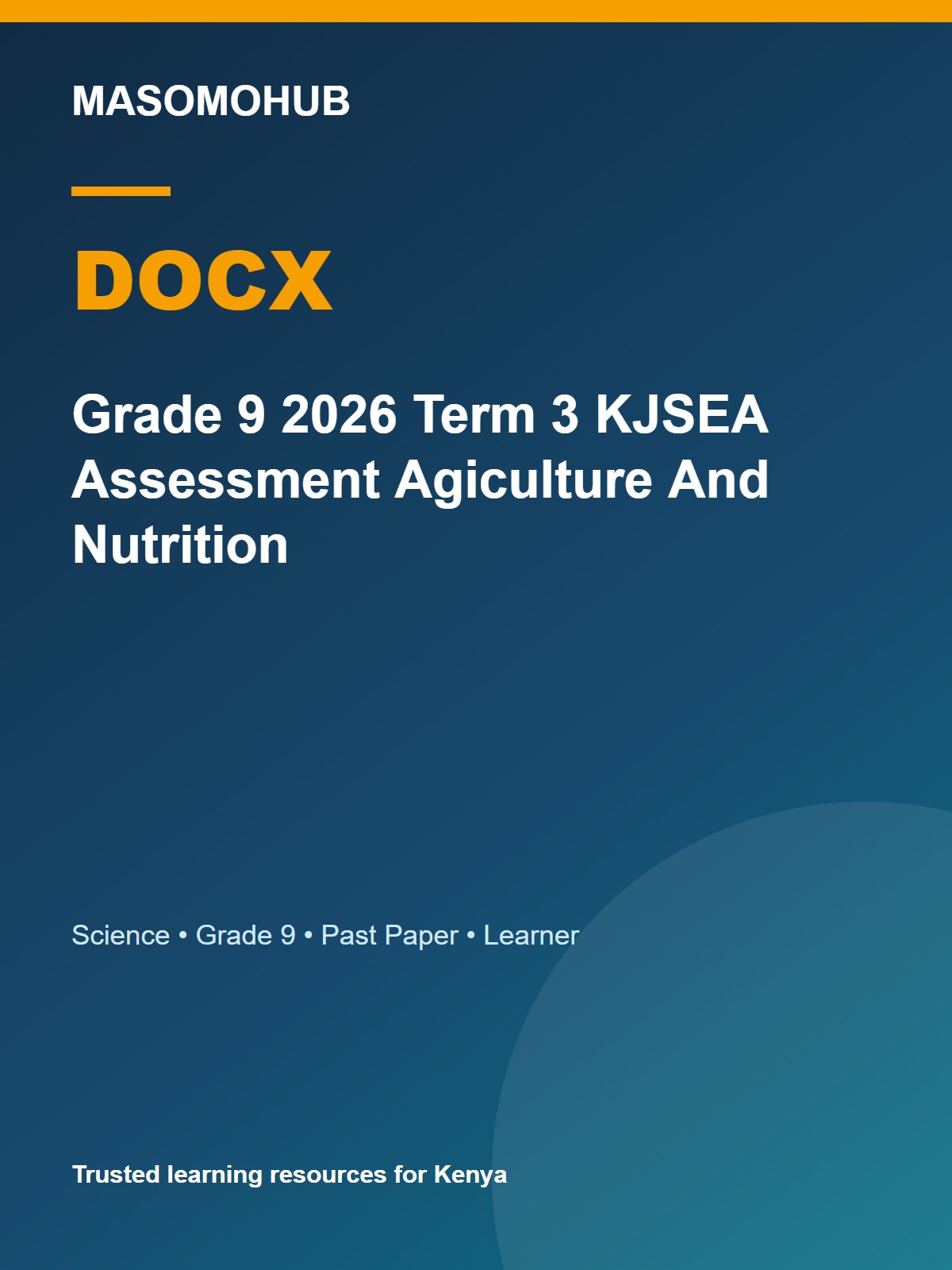 Thumbnail preview of Grade 9 2026 Term 3 KJSEA Assessment Agiculture And Nutrition