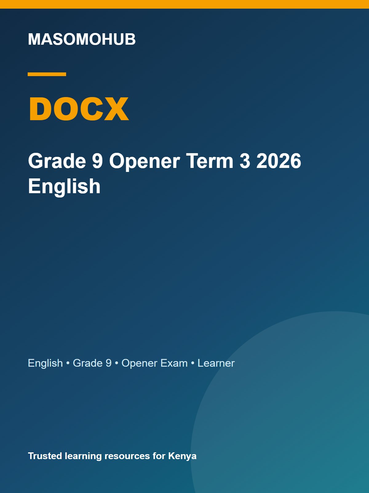 Thumbnail preview of Grade 9 Opener Term 3 2026 English