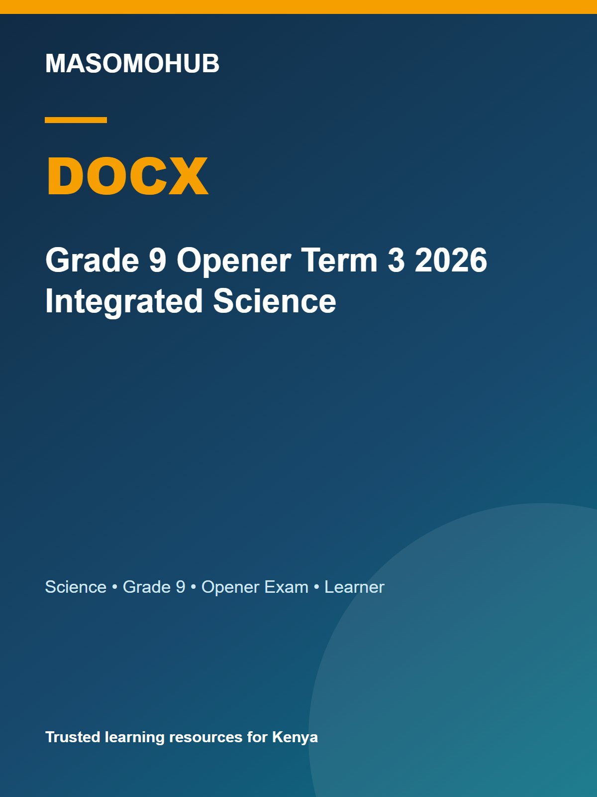 Thumbnail preview of Grade 9 Opener Term 3 2026 Integrated Science
