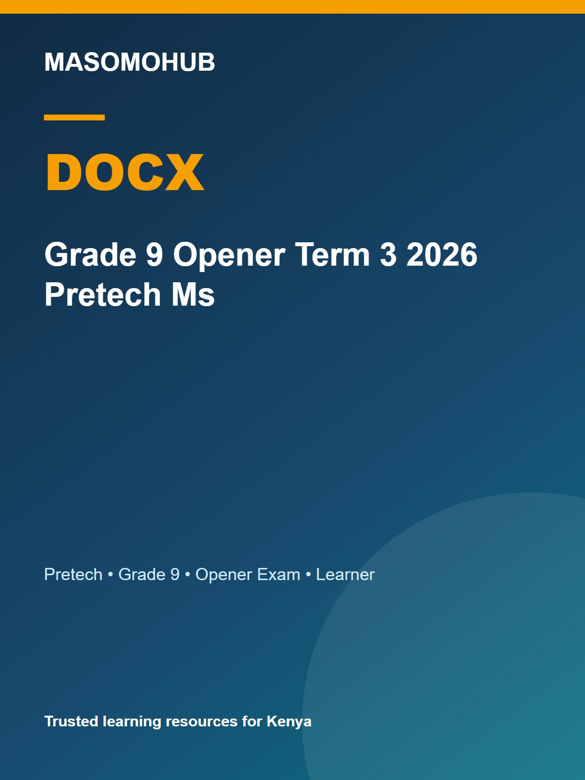 Thumbnail preview of Grade 9 Opener Term 3 2026 Pretech Ms