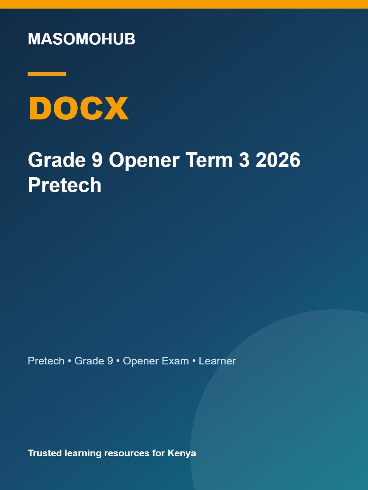 Thumbnail preview of Grade 9 Opener Term 3 2026 Pretech