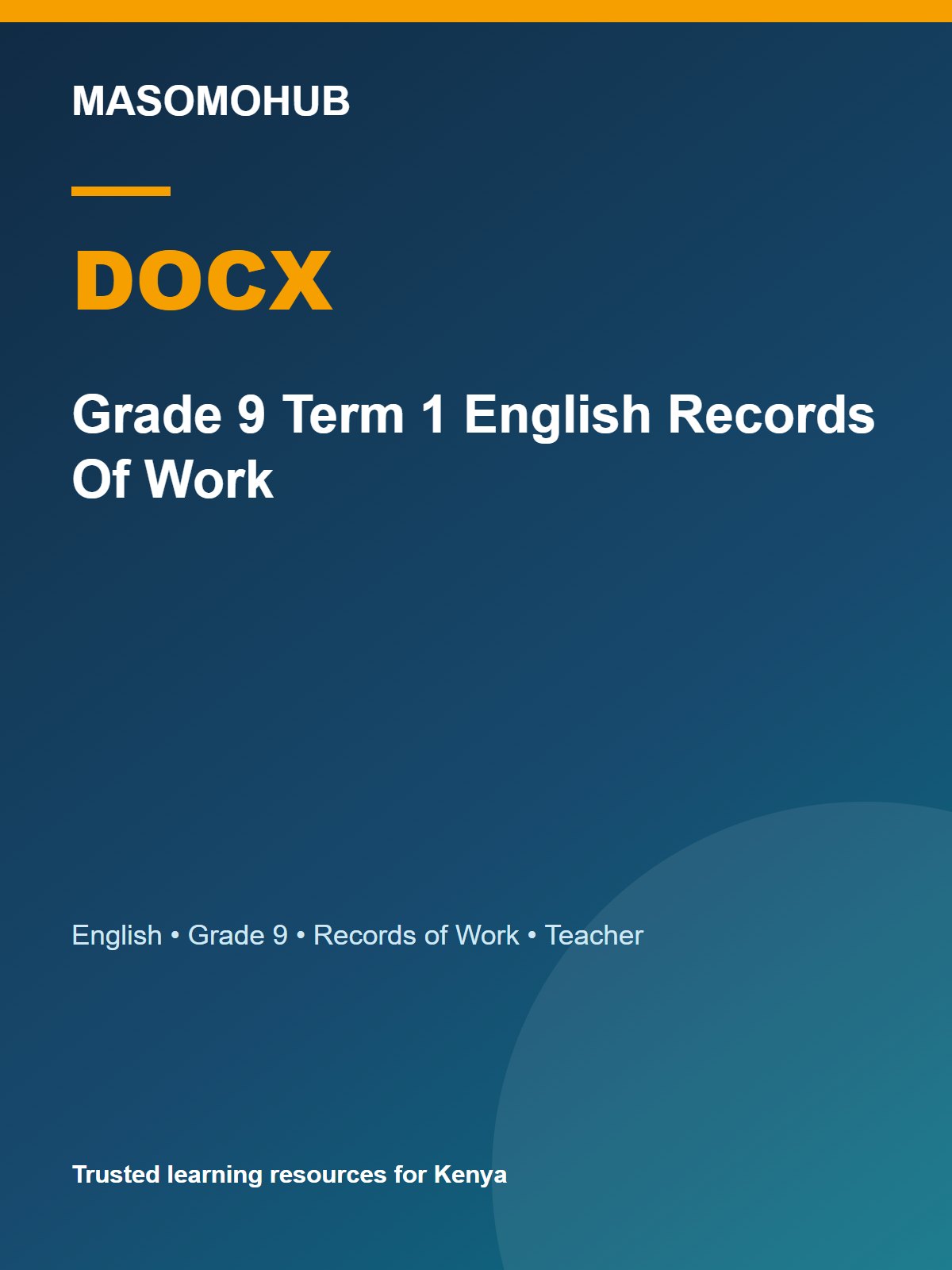 Thumbnail preview of Grade 9 Term 1 English Records Of Work