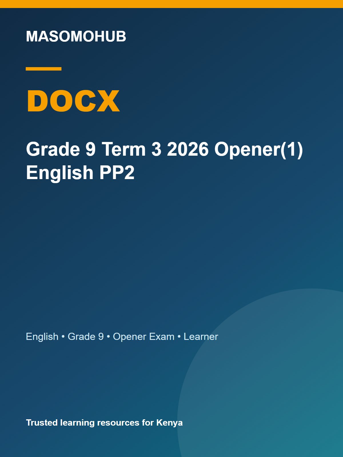 Thumbnail preview of Grade 9 Term 3 2026 Opener(1) English PP2