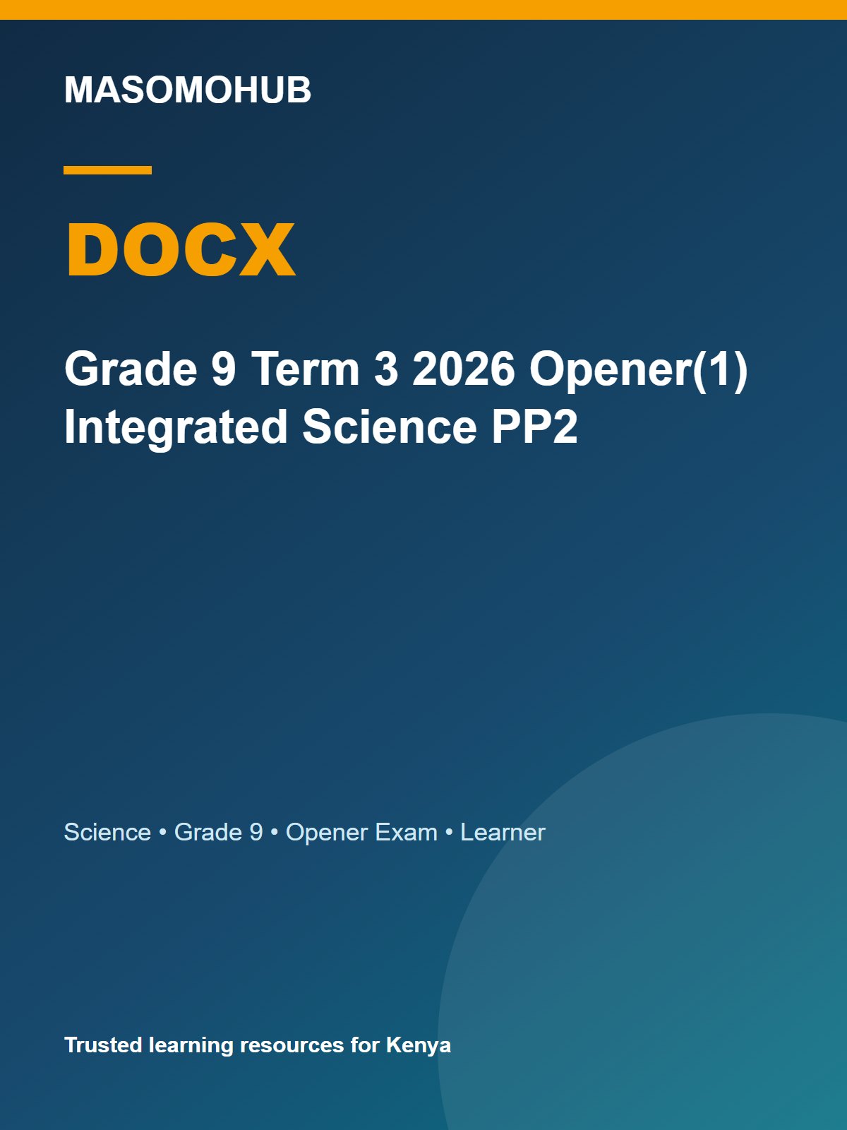 Thumbnail preview of Grade 9 Term 3 2026 Opener(1) Integrated Science PP2