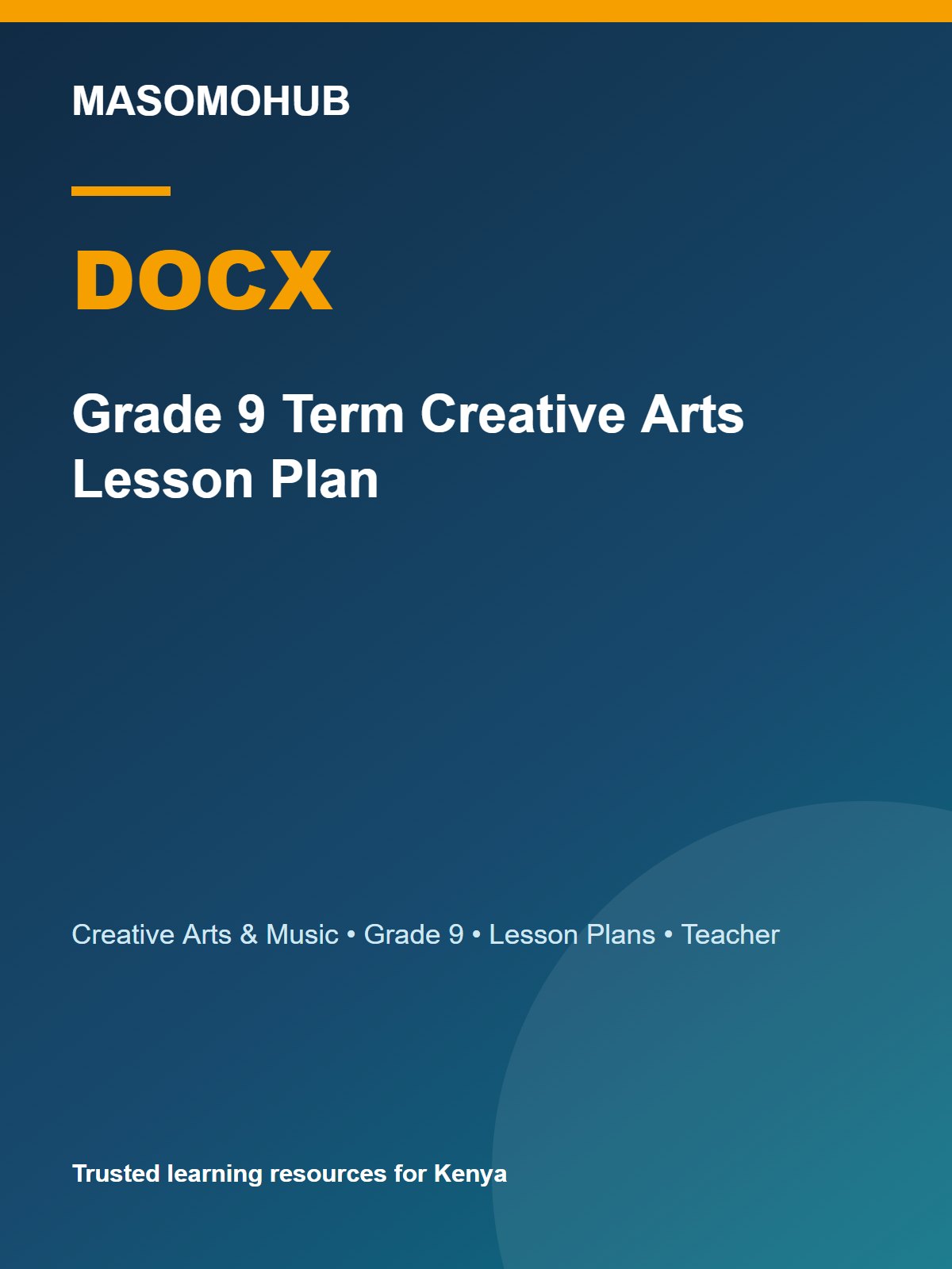 Thumbnail preview of Grade 9 Term Creative Arts Lesson Plan