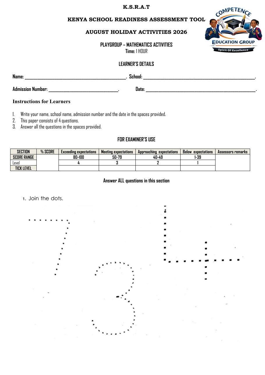 Thumbnail preview of August Holiday 2026 Play Group Mathematics
