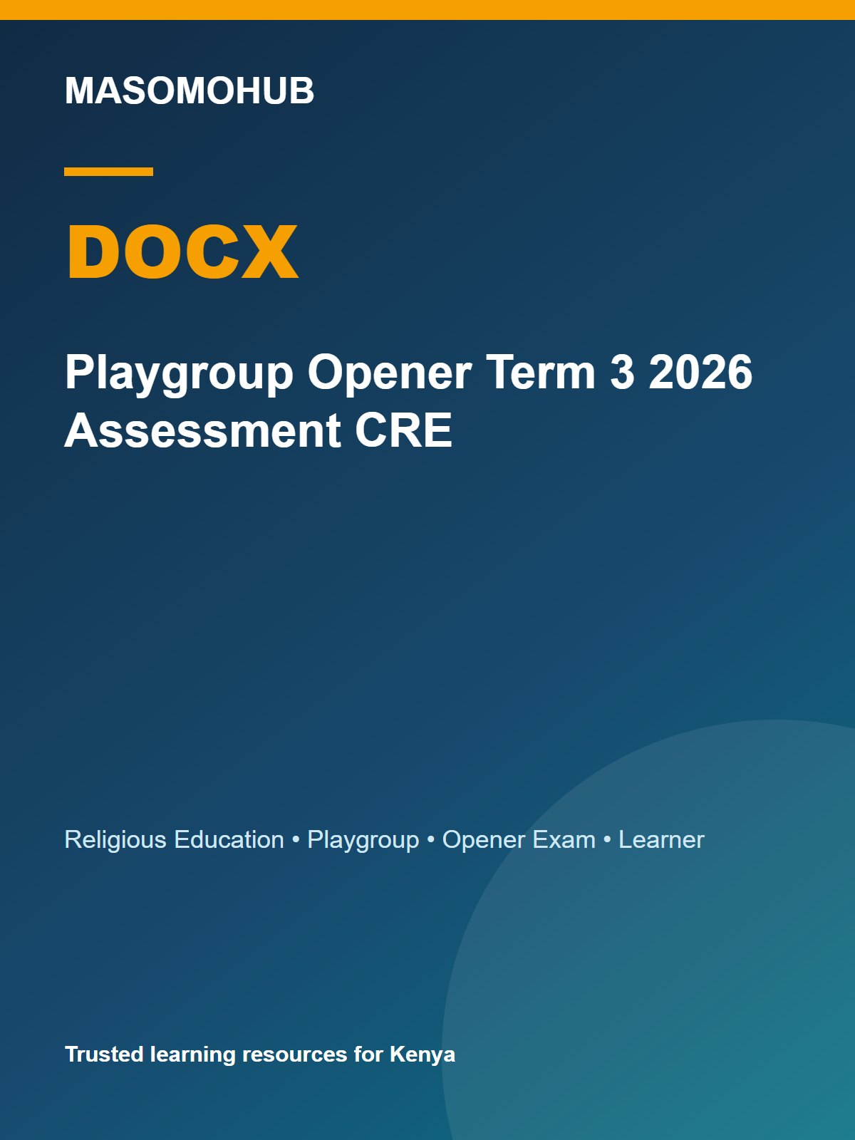 Thumbnail preview of Playgroup Opener  Term 3 2026 Assessment CRE