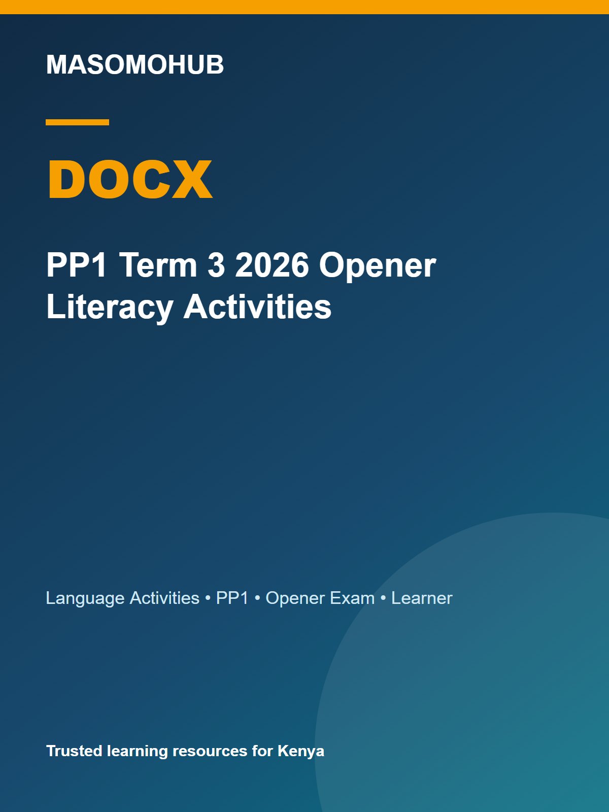 Thumbnail preview of PP1 Term 3 2026 Opener Literacy Activities