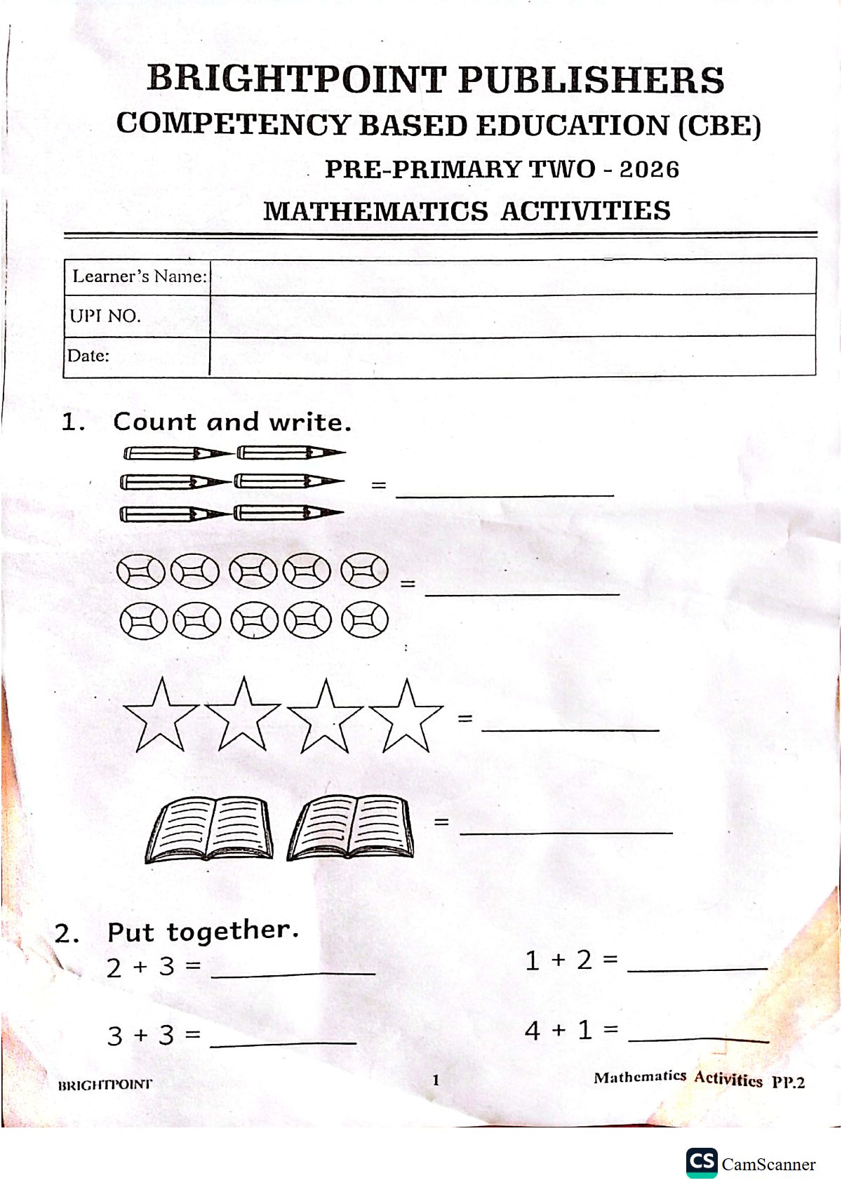 Thumbnail preview of PRE Primary TWO MID TERM 1 2026 Combined SET