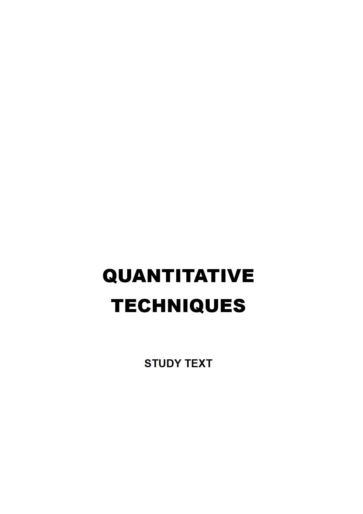 Thumbnail preview of Quantitative Techniques