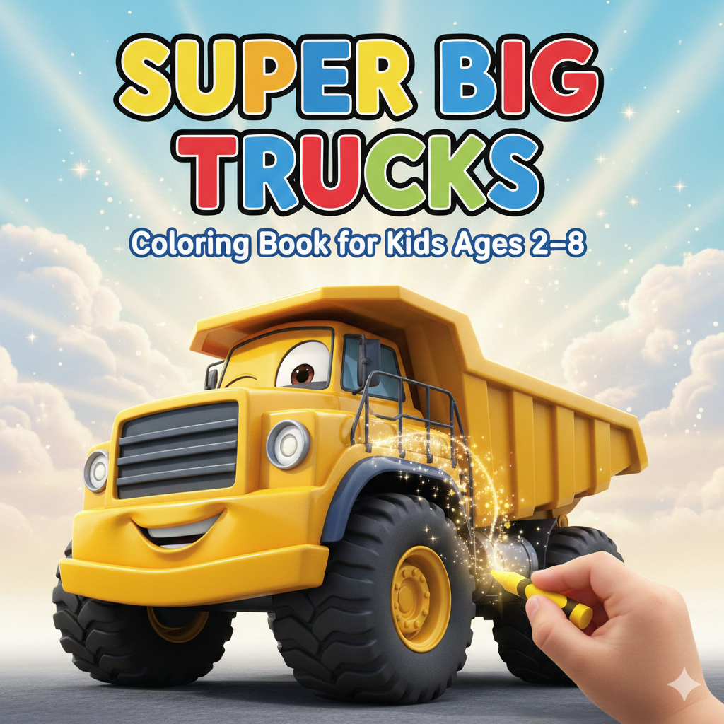 Thumbnail preview of Super Big Trucks fun coloring book