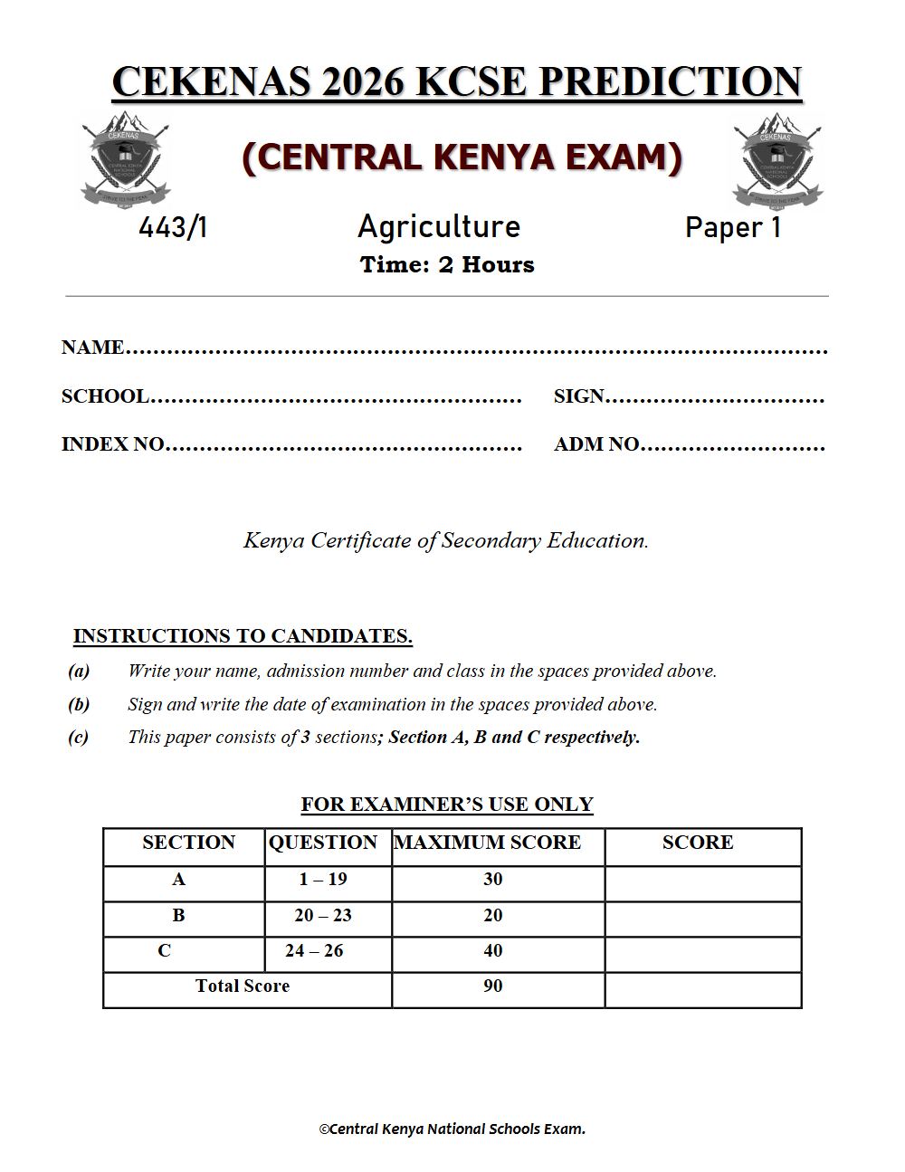 Thumbnail preview of Form 4 Agriculture Paper 1 KCSE Prediction 2026_7