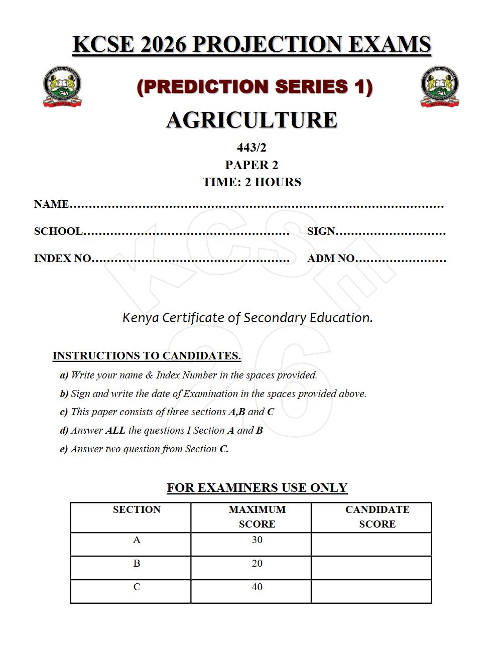 Thumbnail preview of Form 4 Agriculture Paper 2 KCSE Prediction 2026_16