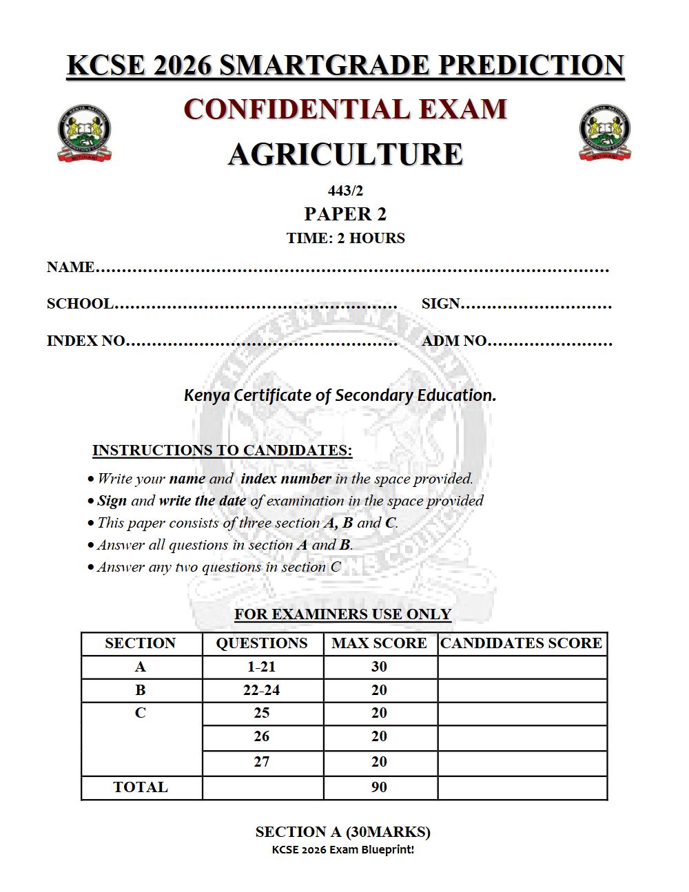 Thumbnail preview of Form 4 Agriculture Paper 2 KCSE Prediction 2026_19