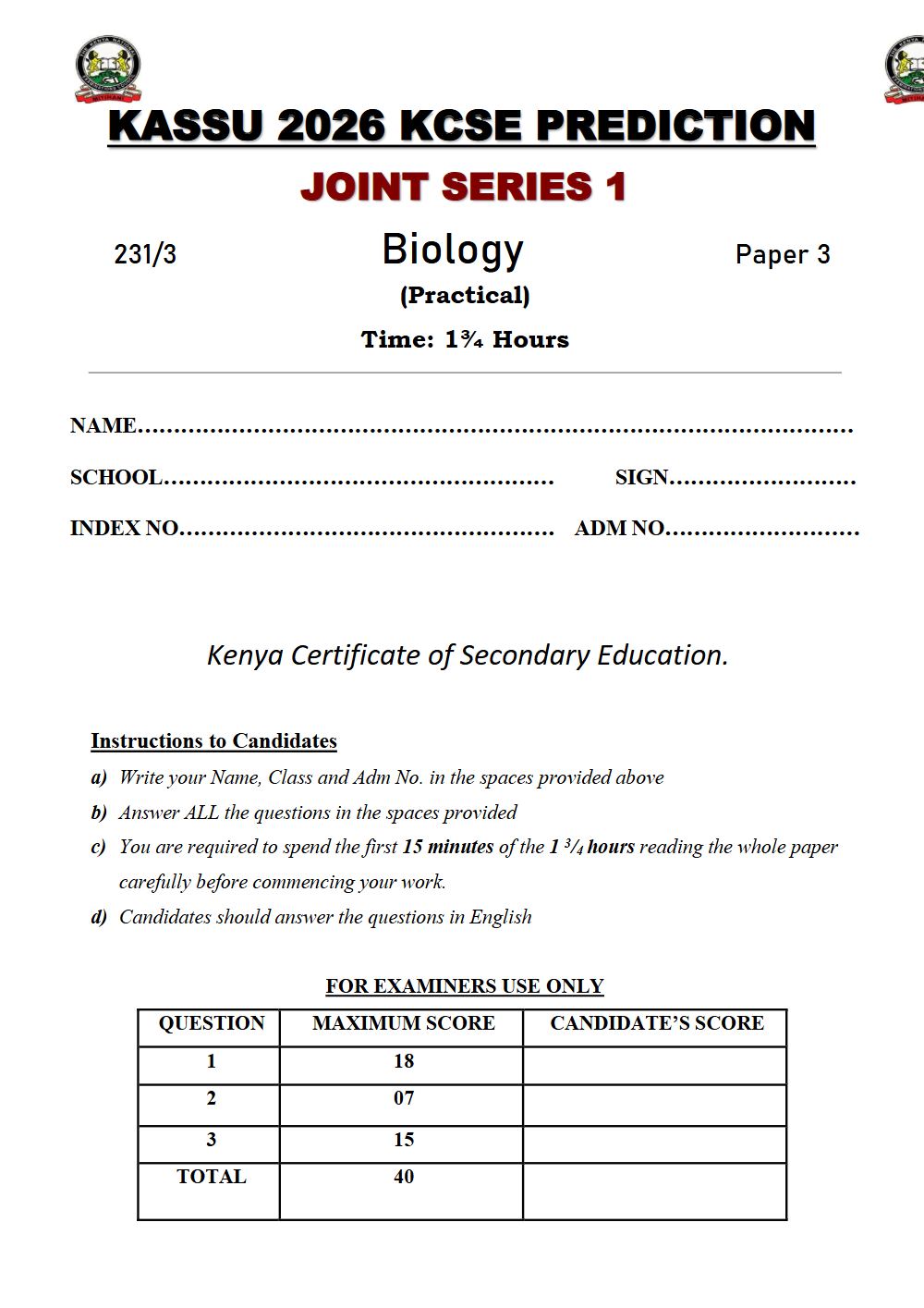 Thumbnail preview of Form 4 Biology Paper 3 KCSE Prediction 2026_10