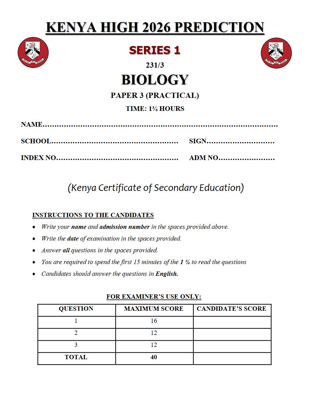 Thumbnail preview of Form 4 Biology Paper 3 KCSE Prediction 2026_11