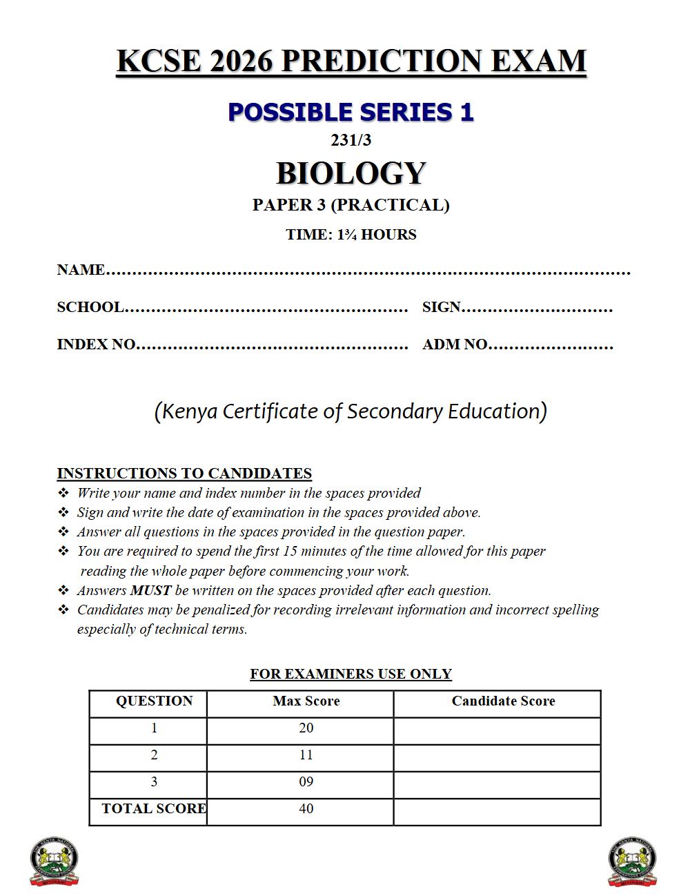 Thumbnail preview of Form 4 Biology Paper 3 KCSE Prediction 2026_14