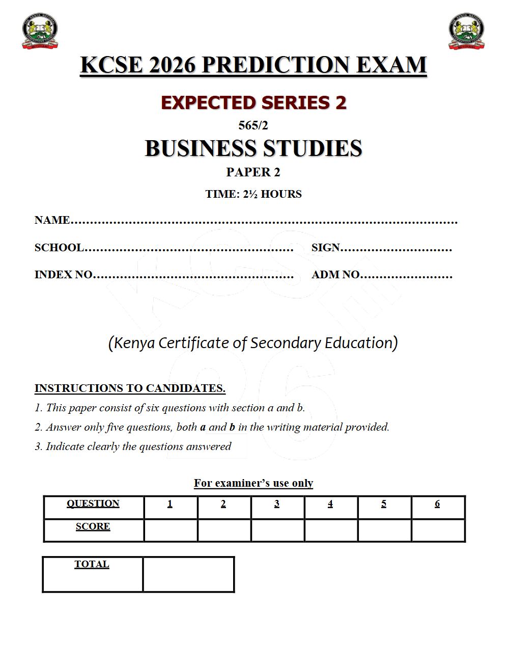 Thumbnail preview of Form 4 Business Studies Paper 2 KCSE Prediction 2026_15