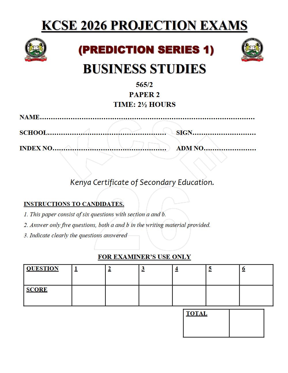 Thumbnail preview of Form 4 Business Studies Paper 2 KCSE Prediction 2026_16