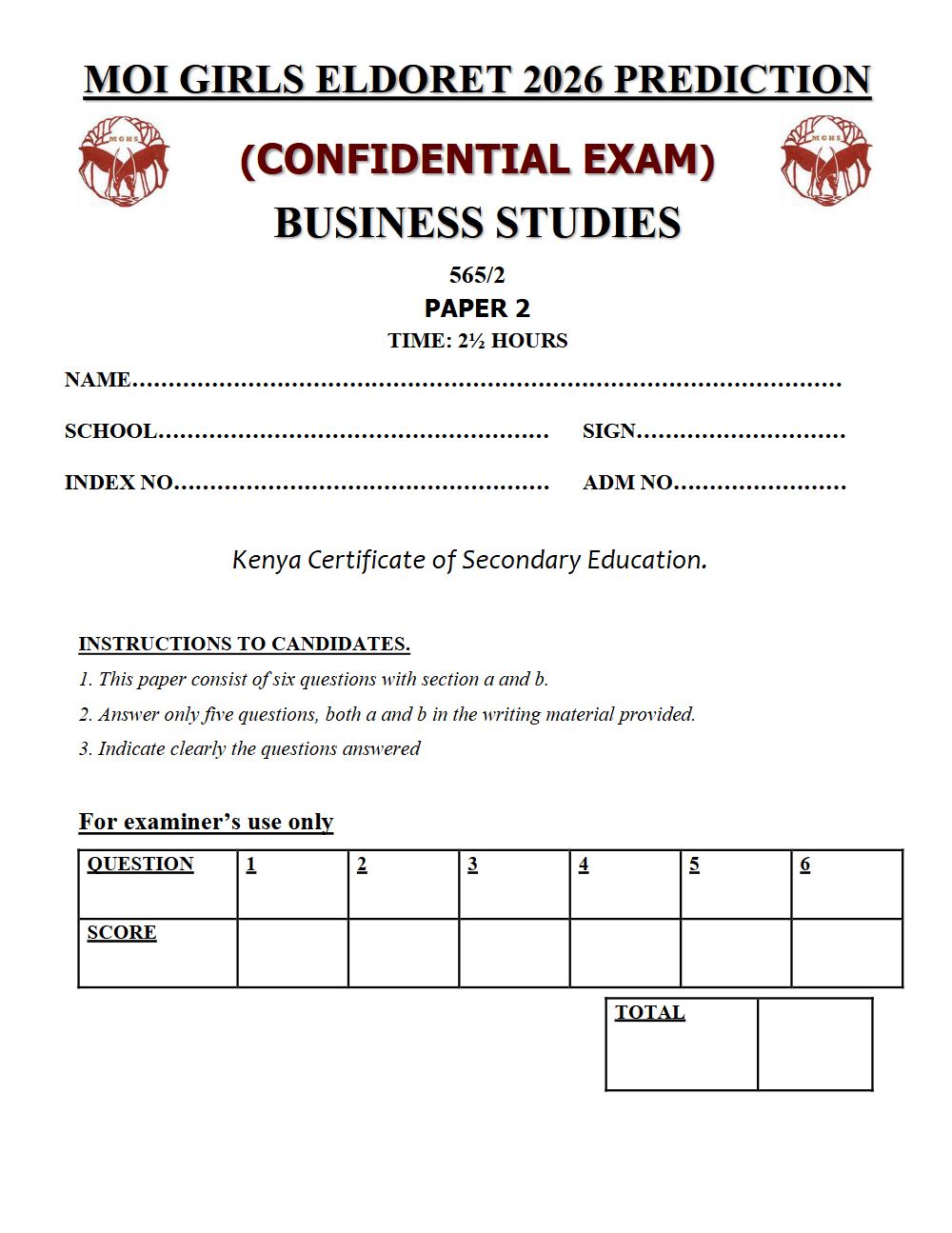 Thumbnail preview of Form 4 Business Studies Paper 2 KCSE Prediction 2026_24