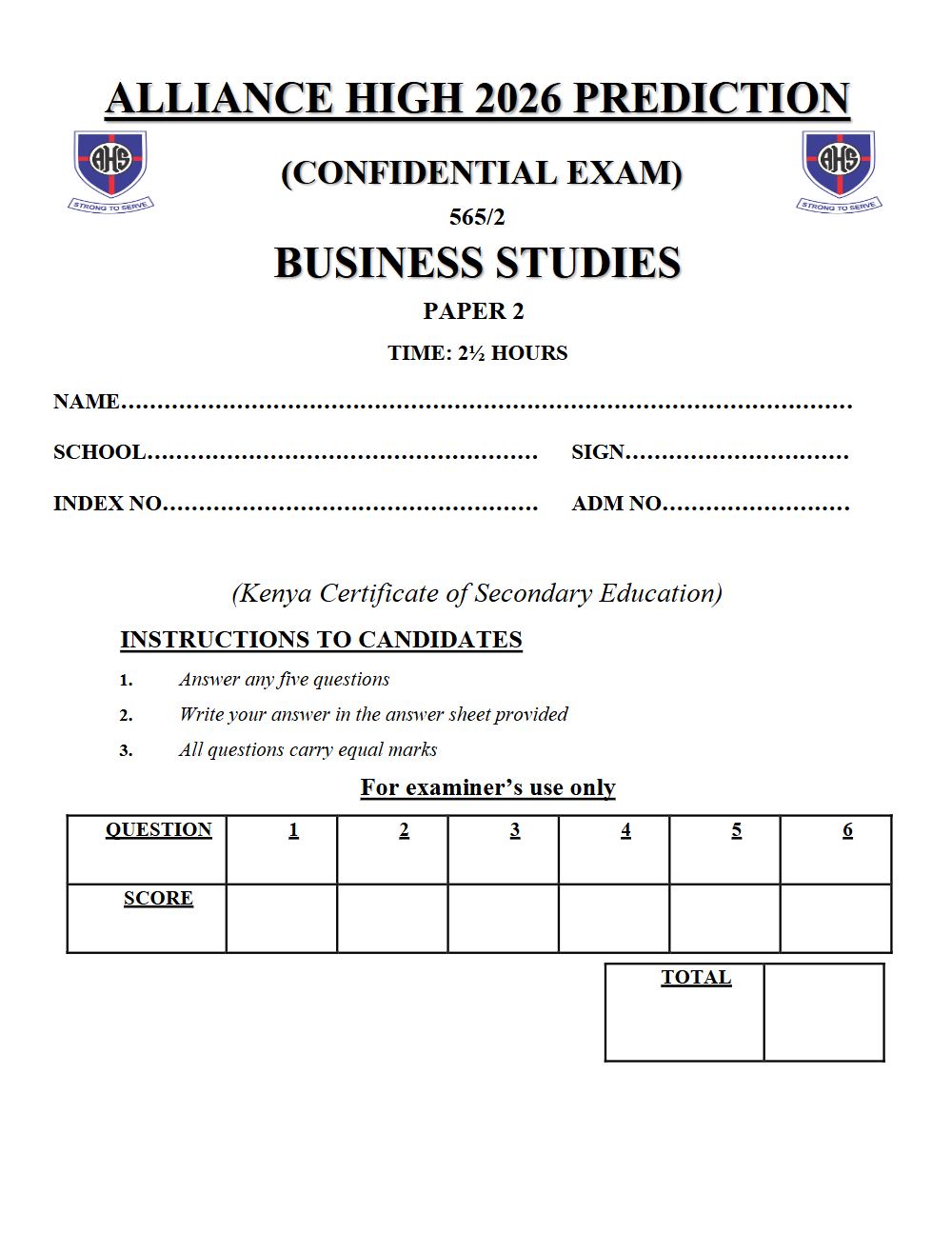 Thumbnail preview of Form 4 Business Studies Paper 2 KCSE Prediction 2026_5