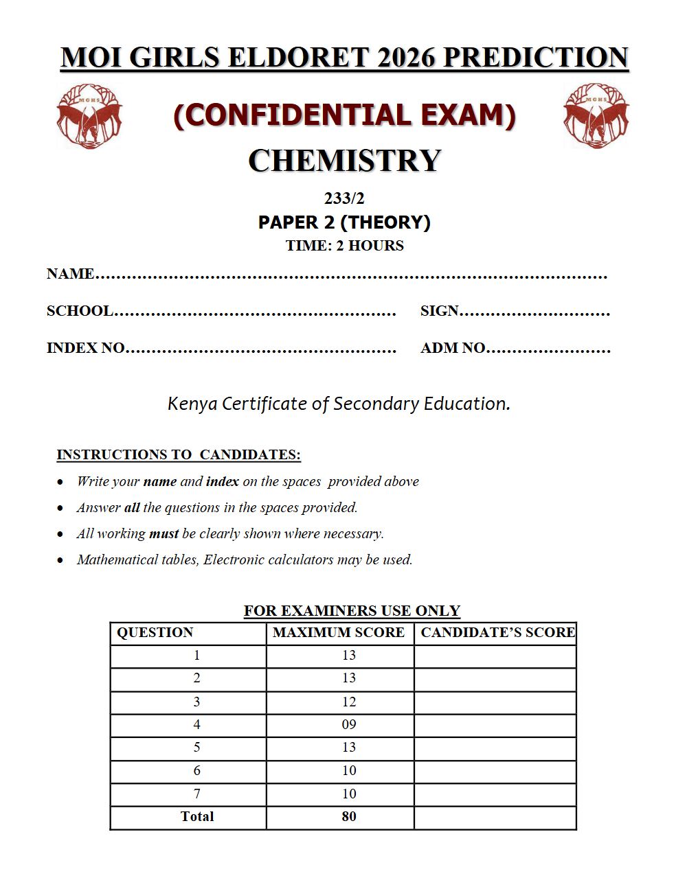 Thumbnail preview of Form 4 Chemistry Paper 2 KCSE Prediction 2026_24