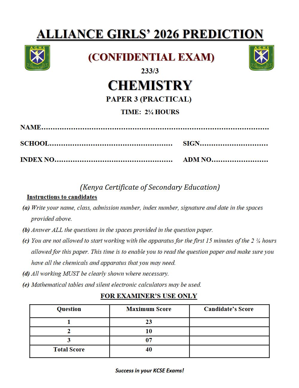 Thumbnail preview of Form 4 Chemistry Paper 3 KCSE Prediction 2026_6