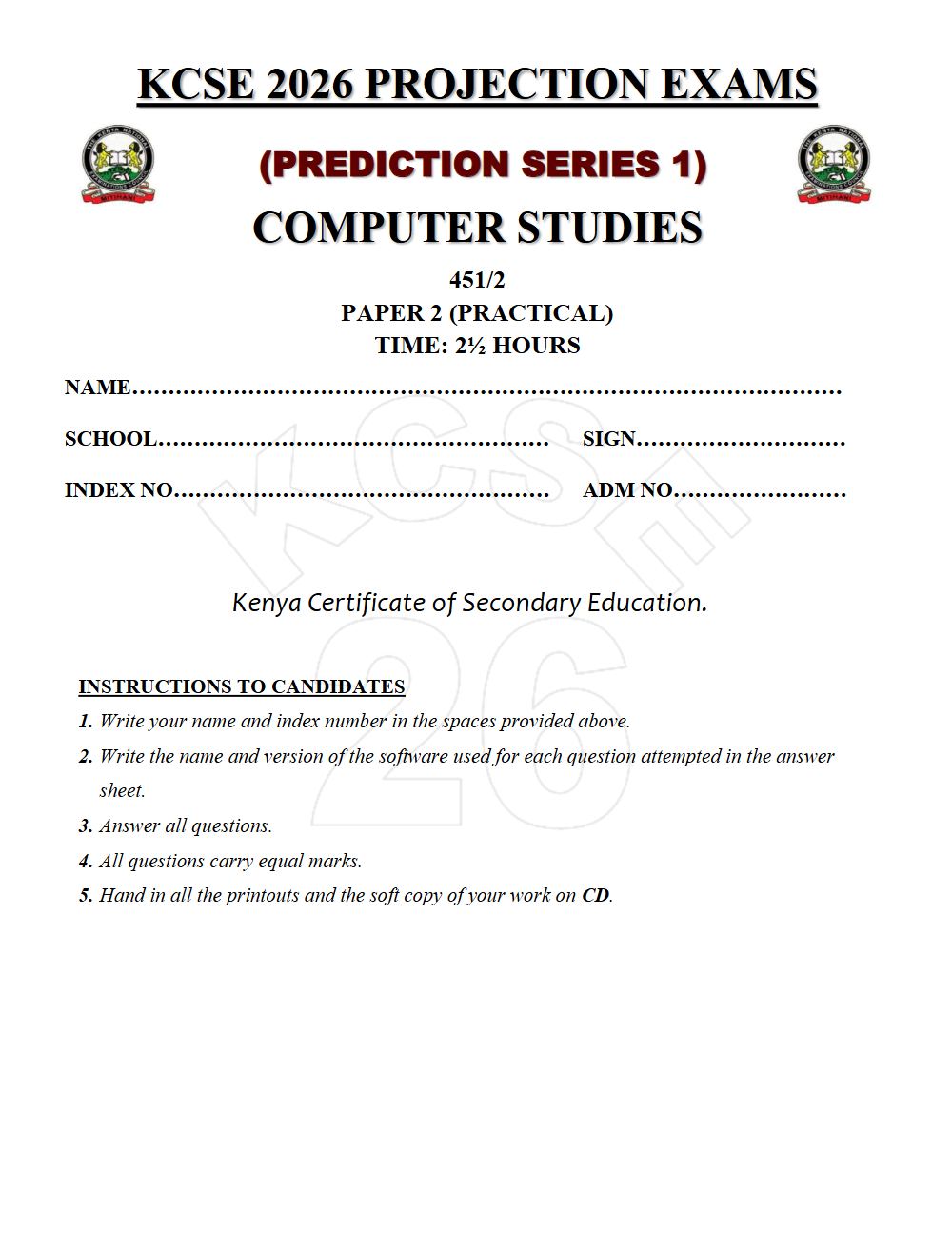 Thumbnail preview of Form 4 Computer Studies Paper 2 KCSE Prediction 2026_16